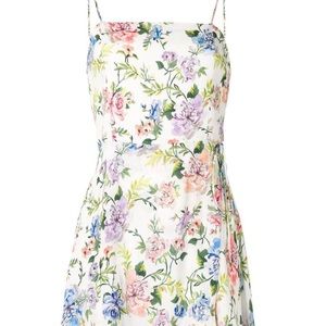 Alice + Olivia Trixie Floral-Print Sleeveless Mini Dress